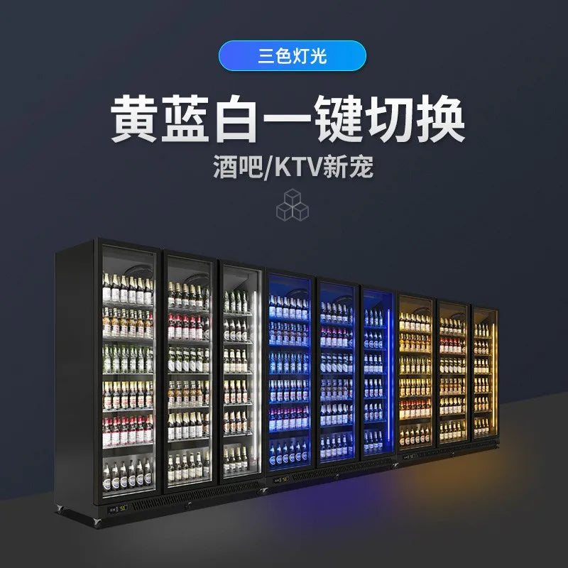 Beer display cabinet drinks online celebrity freezer bar refrigerator supermarket refrigeration fresh-keeping four-door commerci