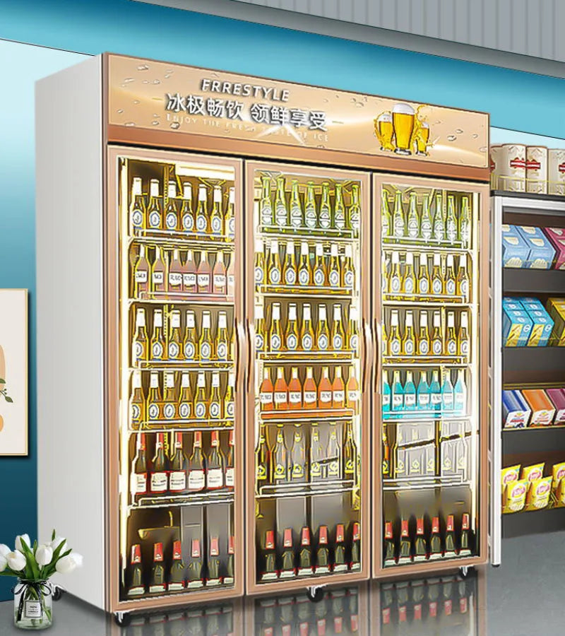Beverage display cabinet, commercial refrigerated display cabinet, supermarket beverage cabinet, convenience store refrigerator,