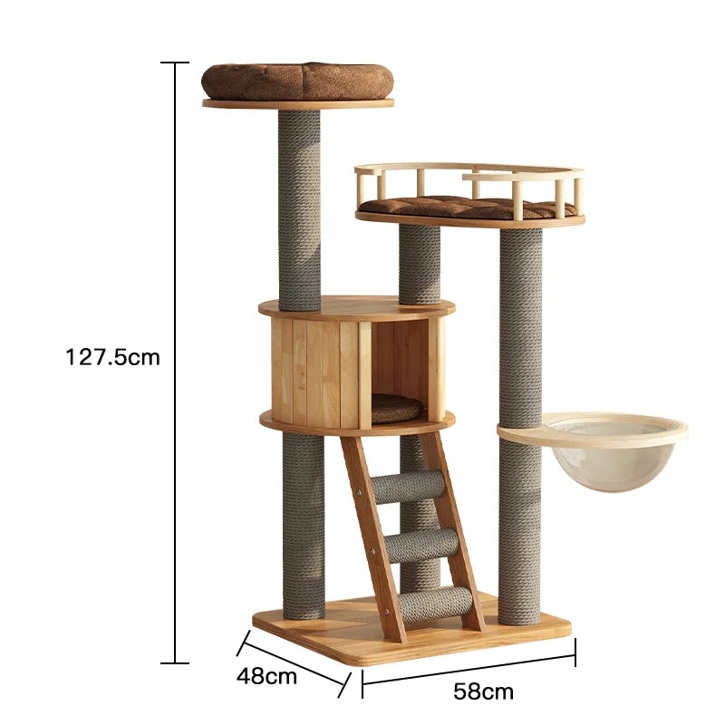 Big cat climbing rack with cat nest cat rack, kitten space capsule cat grabbing rack, universal in all seasons