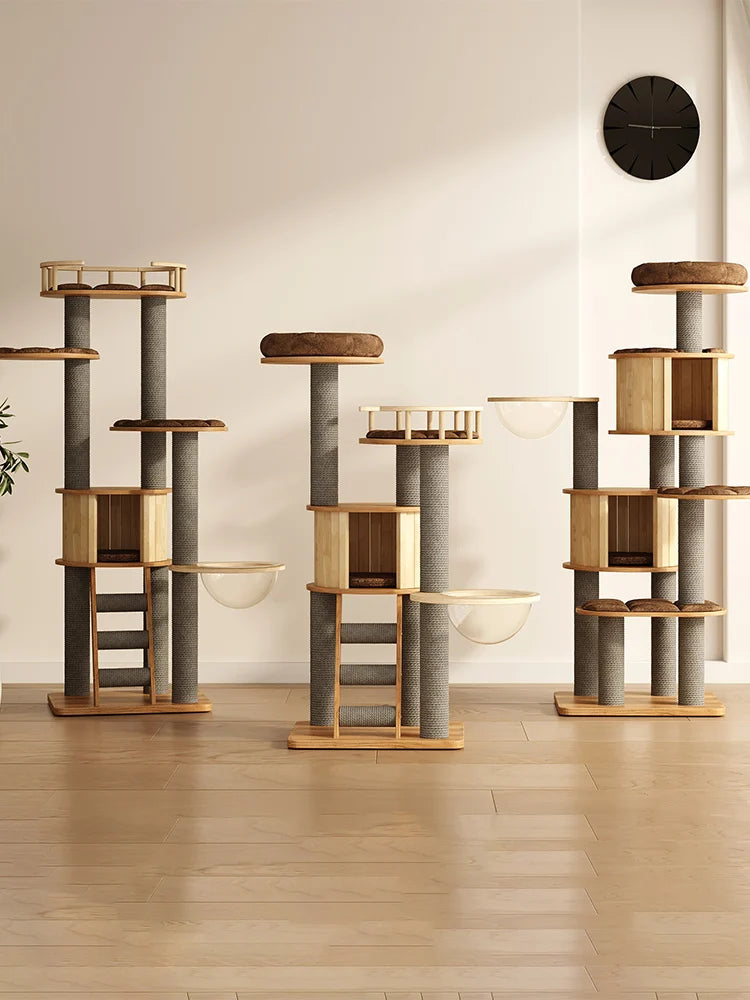 Big cat climbing rack with cat nest cat rack, kitten space capsule cat grabbing rack, universal in all seasons