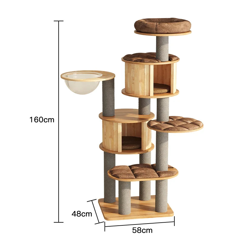 Big cat climbing rack with cat nest cat rack, kitten space capsule cat grabbing rack, universal in all seasons