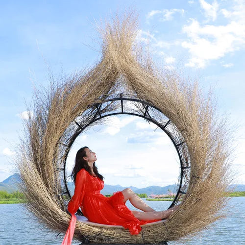 Bird's Nest Swing Scenic Spot Wedding Shooting Props Creative Hanging Round Bed Outdoor B&B Bird's Nest