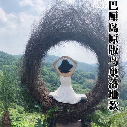 Bird's Nest Swing Scenic Spot Wedding Shooting Props Creative Hanging Round Bed Outdoor B&B Bird's Nest