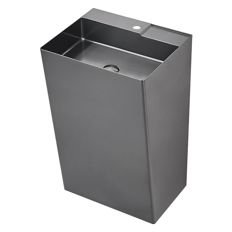 Black 304 stainless steel wash basin Hotel homestay floor-to-ceiling column basin wash basin
