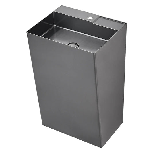 Black 304 stainless steel wash basin Hotel homestay floor-to-ceiling column basin wash basin