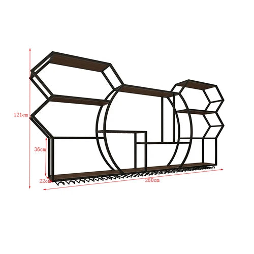 Black Display Wine Racks Storage Metal Modern Beer Liquor Cabinets Home Kitchen Wall Botellero Vino Furnitures Bar Accessories