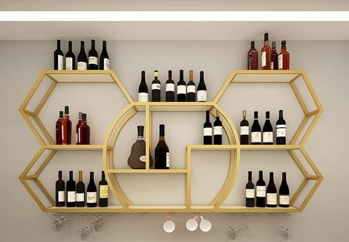 Black Display Wine Racks Storage Metal Modern Beer Liquor Cabinets Home Kitchen Wall Botellero Vino Furnitures Bar Accessories