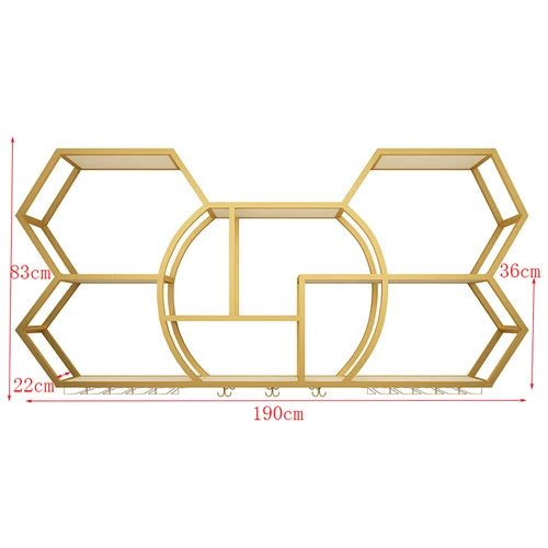 Black Display Wine Racks Storage Metal Modern Beer Liquor Cabinets Home Kitchen Wall Botellero Vino Furnitures Bar Accessories