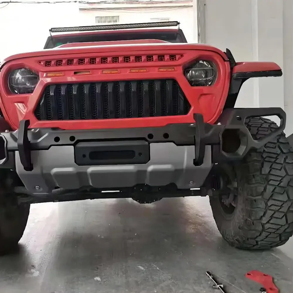 Black Steel Rugged Ridge Venator Front Bumper for 2018+ Jeep Wrangler JL JLU & 2020+ Gladiator JT