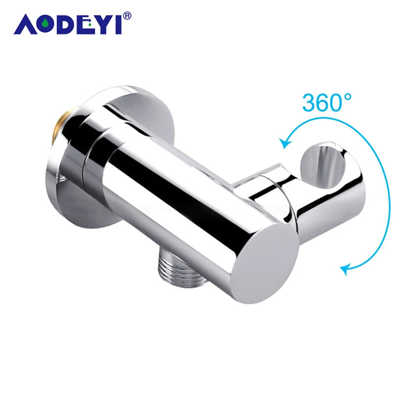 Brass Wall Mounted Hand Held Shower Holder Shower Bracket & Hose Connector Wall Elbow Unit Spout Water Inlet Angle Valve