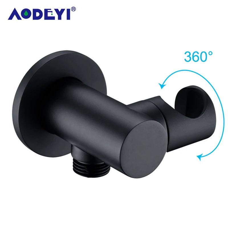 Brass Wall Mounted Hand Held Shower Holder Shower Bracket & Hose Connector Wall Elbow Unit Spout Water Inlet Angle Valve