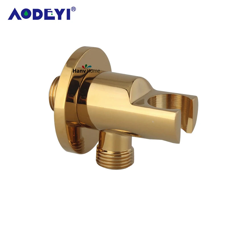 Brass Wall Mounted Hand Held Shower Holder Shower Bracket & Hose Connector Wall Elbow Unit Spout Water Inlet Angle Valve