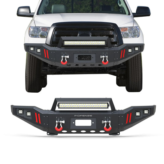 Bumper Bar with Winch Plate for  Tundra 2007-2013 & Sequoia 2008-2021,Textured Black Front Bumper