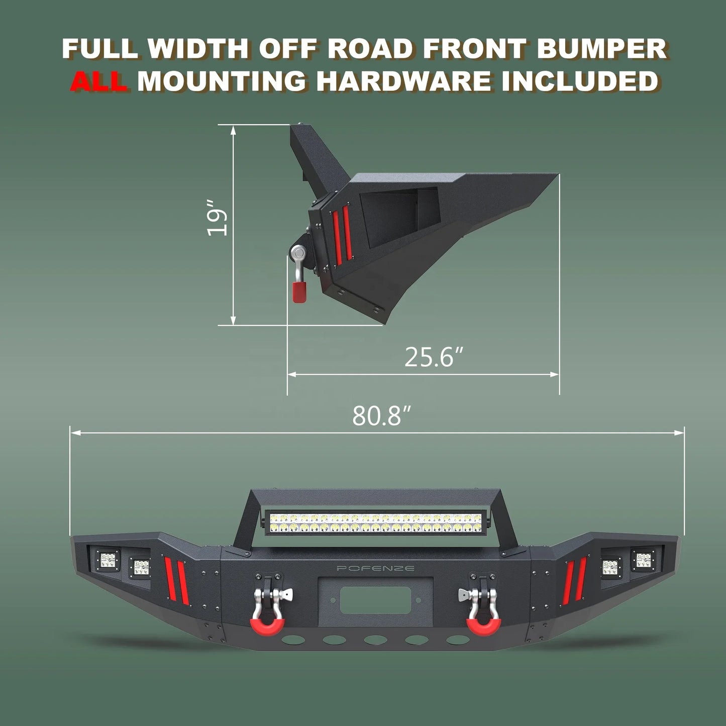 Bumper Bar with Winch Plate for  Tundra 2007-2013 & Sequoia 2008-2021,Textured Black Front Bumper