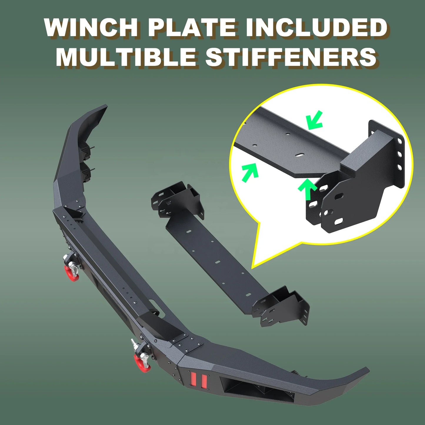 Bumper Bar with Winch Plate for  Tundra 2007-2013 & Sequoia 2008-2021,Textured Black Front Bumper