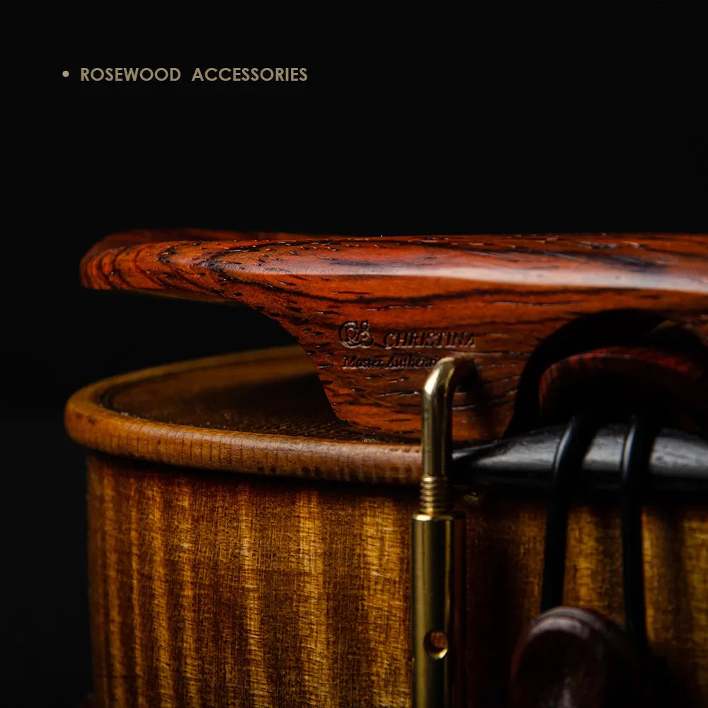 MMOOKA CHRISTINA Professional Violin S800 NEW Model One-piece Fine Flame Maple Back Rosewood Fittings European Premium Spruce 4/4 Size