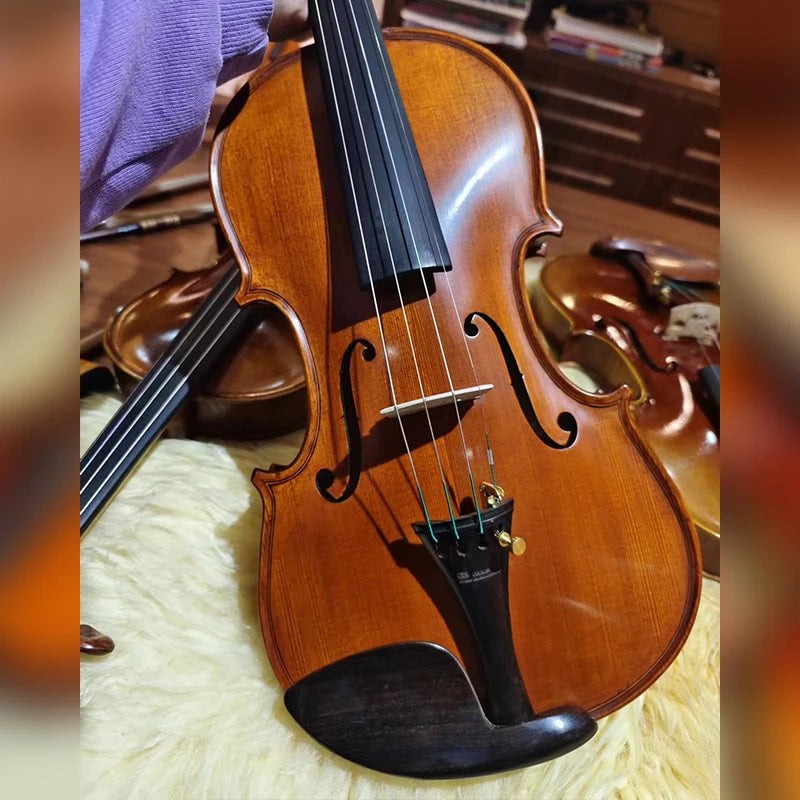 MMOOKA CHRISTINA Violin Professional EU4000A Premium Two-piece Flame Maple Spruce European Workshop Finished Classic Oil-based Varnish