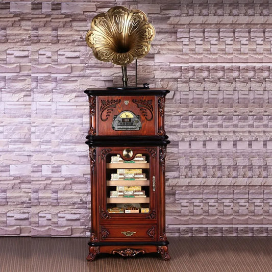 CIGARLOONG Cigar Box Collection Classic Multi-Functional Phonograph Cigar Moisturizing Box Collection Cigar Humidor Cl-660c