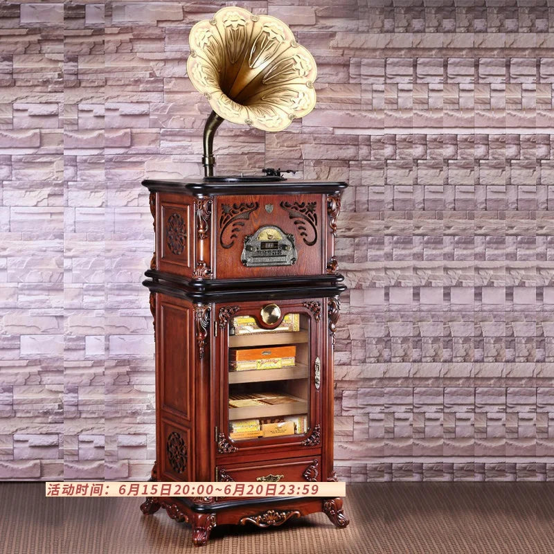 CIGARLOONG Cigar Box Collection Classic Multi-Functional Phonograph Cigar Moisturizing Box Collection Cigar Humidor Cl-660c