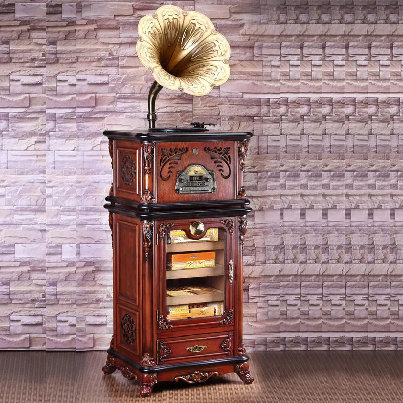 CIGARLOONG Cigar Box Collection Classic Multi-Functional Phonograph Cigar Moisturizing Box Collection Cigar Humidor Cl-660c