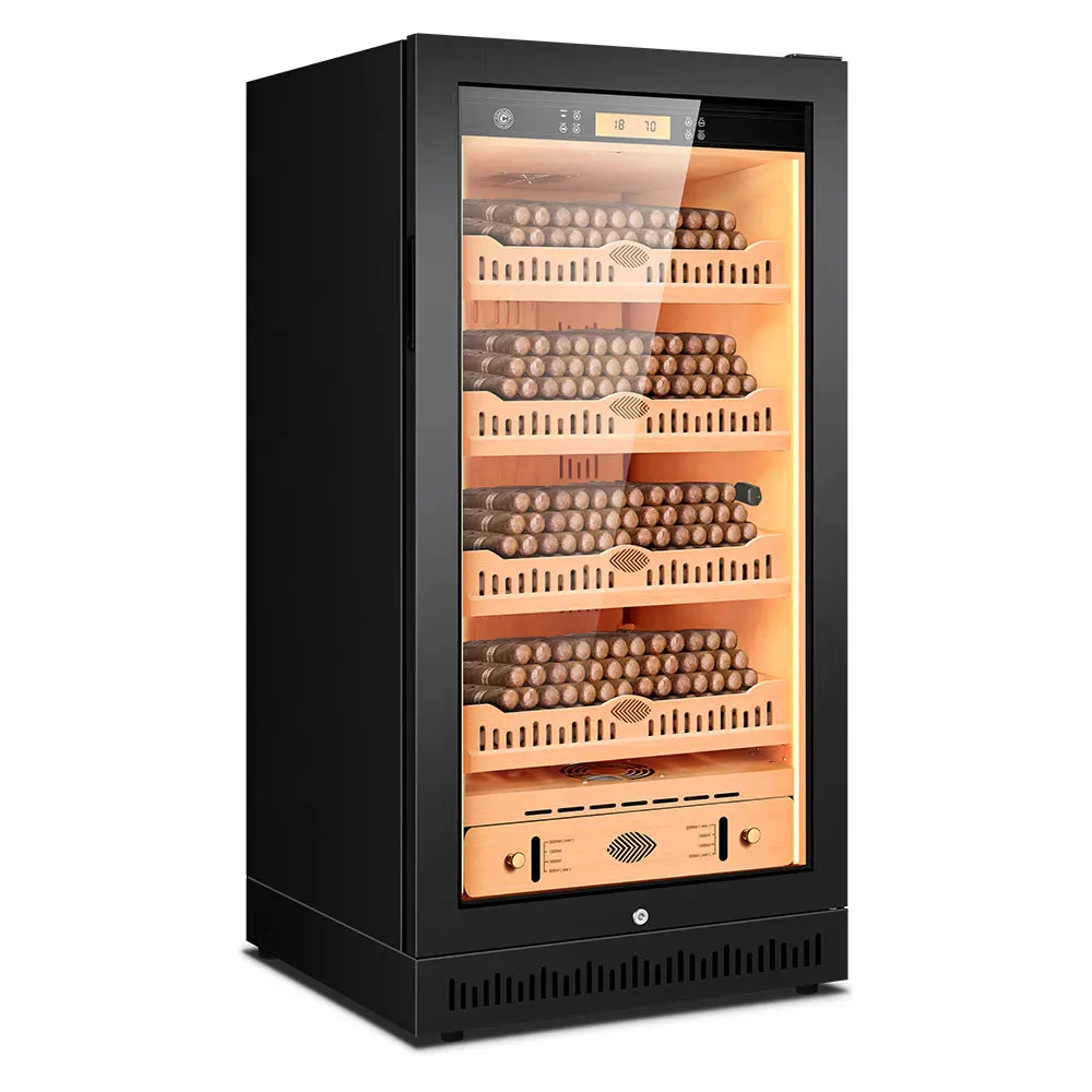 CIGARLOONG Cigar Cabinet Cedar Wood Inner Control Constant Temperature and Humidity Energy Saving Wine Cooler Cigar Humidor 80C1
