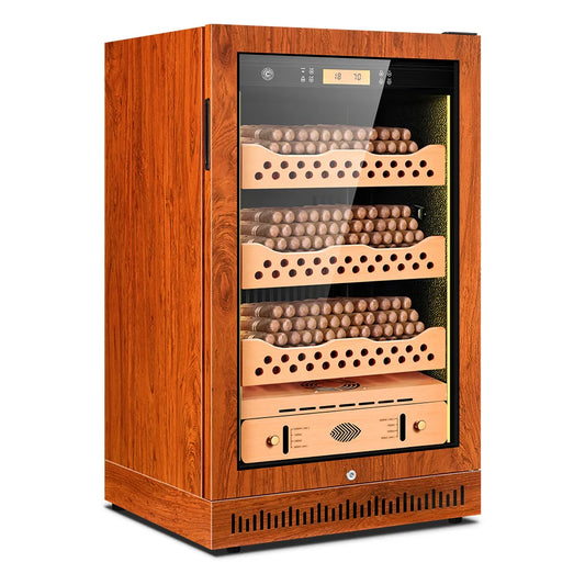 CIGARLOONG Cigar Cabinet Constant Control Temperature and Humidity Cedar Wood Inner Aviation Aluminum Humidor Energy Saving 46C