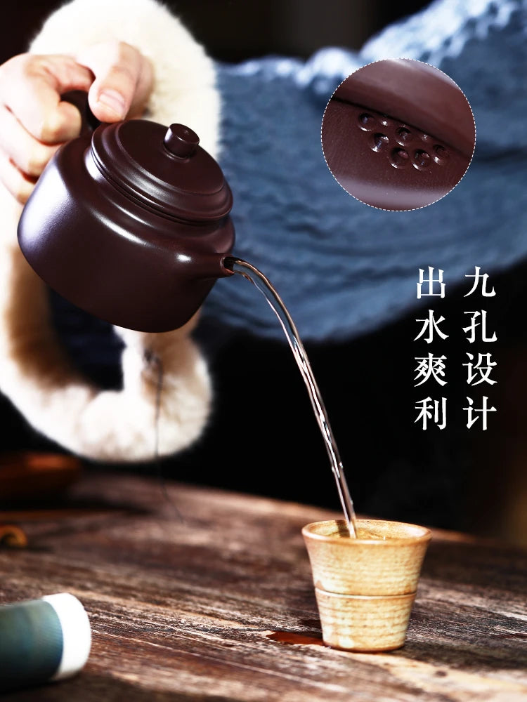 CL Yixing Dezhong Purple Clay Pot, A Famous Handmade ExquisitE Kung Fu Set, Original Mine, Old PurPle Clay Tea Pot Gift Box
