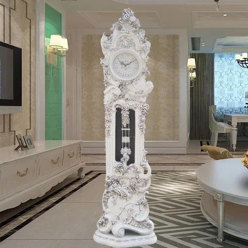 CXH Standing Grandfather Clock European-Style Mute Creative Clocks Classical Artistic Home Clock Idyllic Vertical Bell