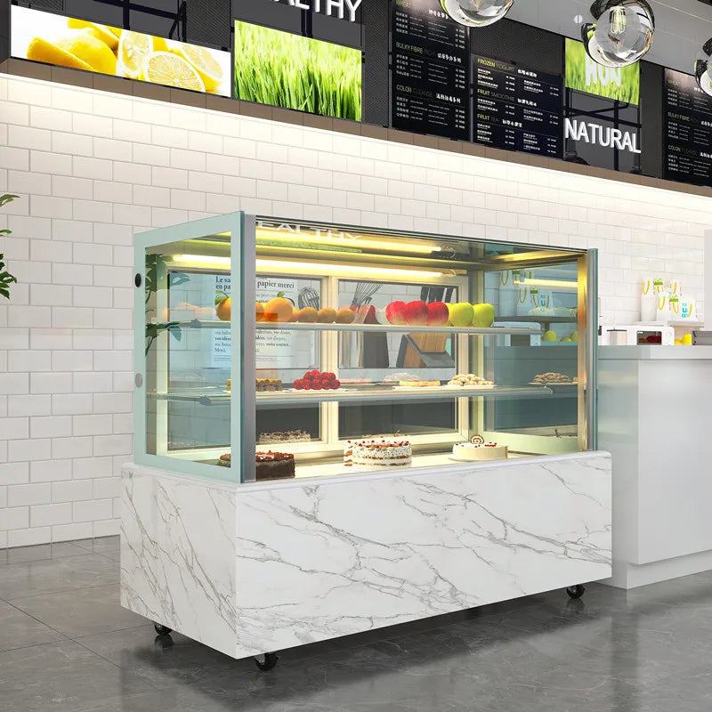 Cake display cabinet, commercial mousse dessert cabinet, western pastry bread cabinet, refrigerated right-angle cooked food and