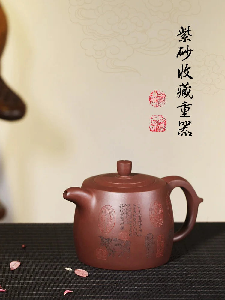 Canghu Tianxia Yixing Purple Sand Pot Guogao Yuyue Pure Handmade 1000ml High Capacity Wuniu Big Well Fen