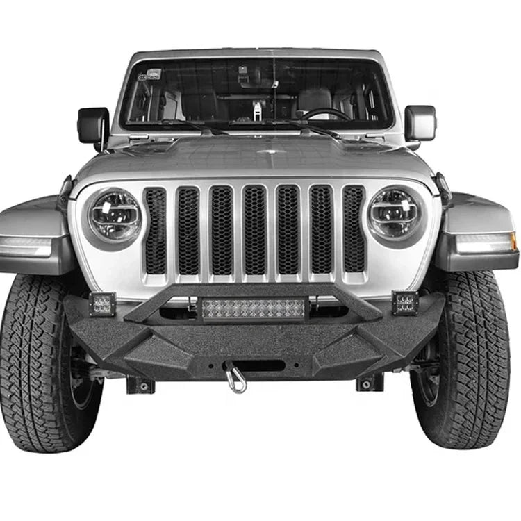 Car Front Bumper Manufacturer for Jeep Wrangler JL Steel Original Car Hole Installation 10 Sets Universal Classic Front Bumper