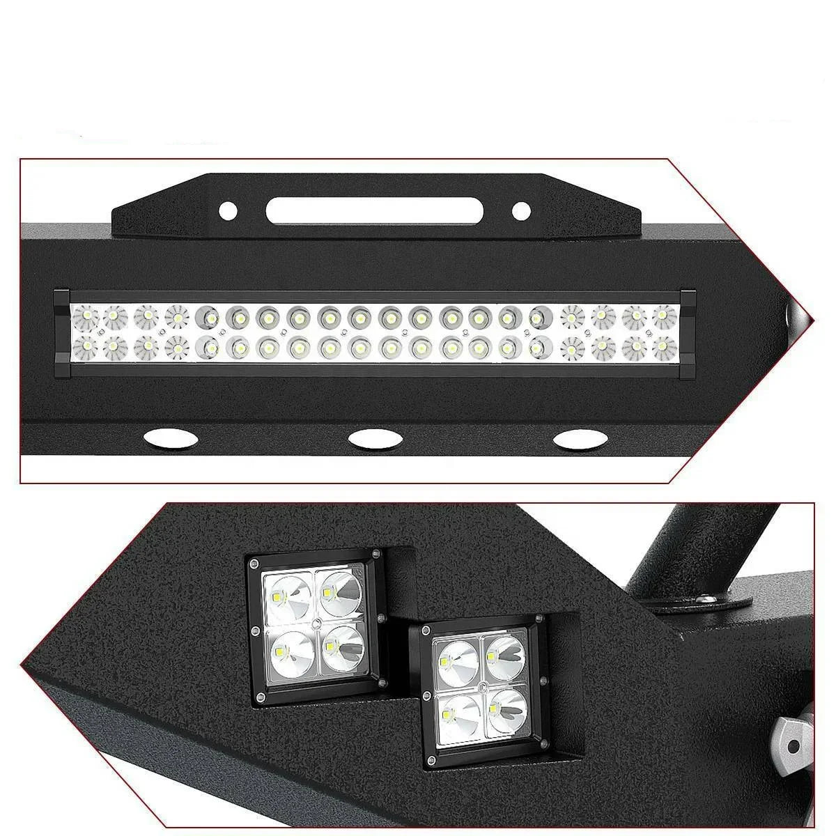 Car Front Bumper with LED Lights For Wrangler JK 2007-2017