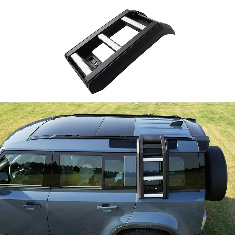 Car Tailgate Ladder for Land Rover Defender 90 110 2020 2021 2022 2023 Durable Rear Ladder Accessories