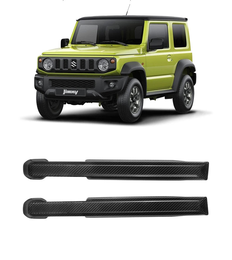 Carbon Fiber Car Interior Accessories Side Door Handrail Armrest Cover Trim for Suzuki Jimny JB74/64 2019-2022