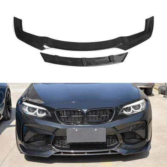 Carbon Fiber Front Bumper Lip Spoiler For  2 Series F87 M2 Coupe 2 Door 2016 2017 2018 Car Front Lip Splitters