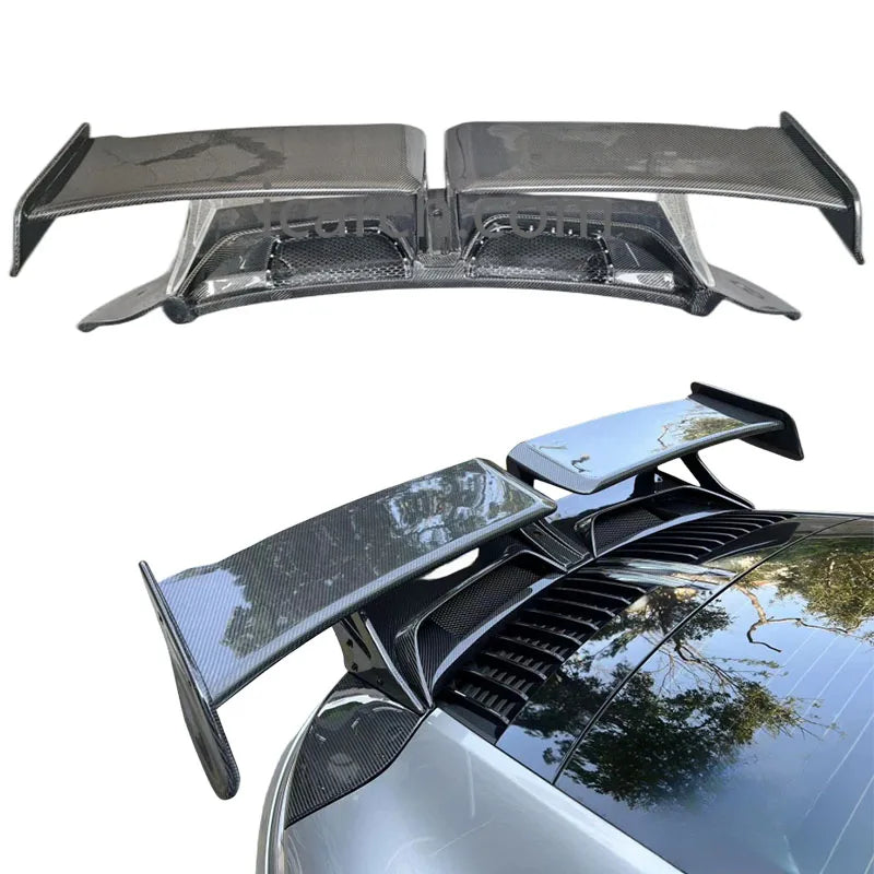 Carbon Fiber Spoilers GT Tech art Style Double Deck Rear Trunk Wing Spoilers For Porsche 911-992