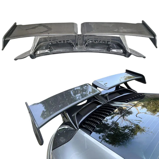 Carbon Fiber Spoilers GT Tech art Style Double Deck Rear Trunk Wing Spoilers For Porsche 911-992
