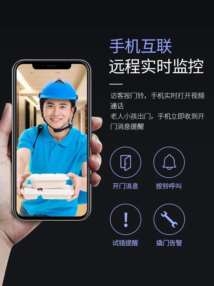 Cat's eye face recognition fingerprint lock intelligent anti-theft door automatic entrance door security entrance door