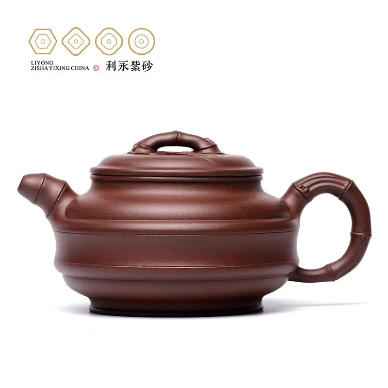 Centennial Liyong Purple Clay Pot Yixing Handmade Famous Raw Ore Bottom Trough Qingda Double-Line Bamboo Drum Pot Kung Fu Tea Se