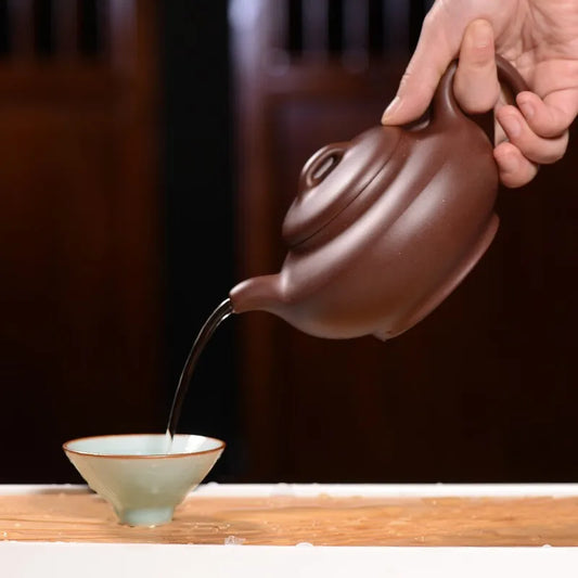 Centennial Liyong Purple Clay Pot Yixing Pure Handmade Famous Teapot Household Kung Fu Tea Set Raw Ore Purple Clay Hanbian 475cc