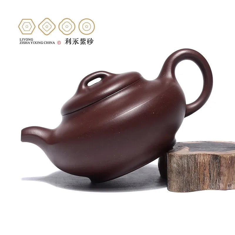 Centennial Liyong Purple Clay Pot Yixing Pure Handmade Famous Teapot Household Kung Fu Tea Set Raw Ore Purple Clay Hanbian 475cc