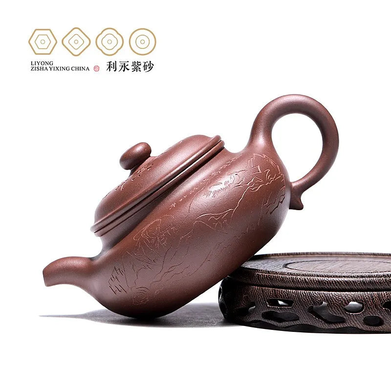 Centennial Liyong Replica Purple Clay Teapot Yixing Famous Pure Handmade Raw Ore Purple Clay Jingzhou Fan Zeng Archaized Pot Kun