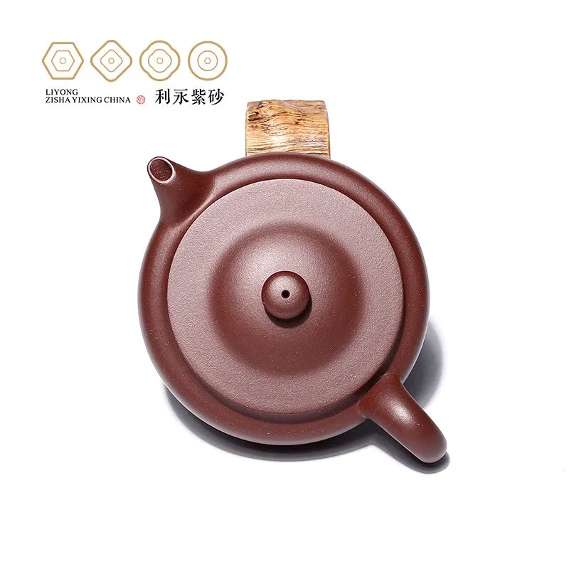 Centennial Liyong Yixing Famous Fan Caiqin Pure Handmade Purple Clay Pot Raw Ore Bottom Trough Clear Flat Tea Pot Kung Fu Tea Se