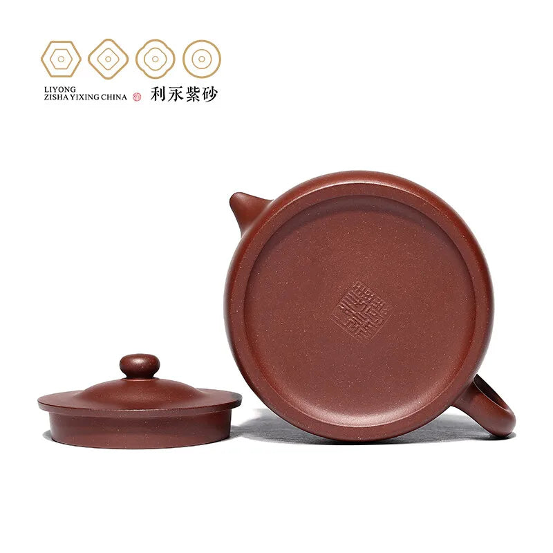Centennial Liyong Yixing Famous Fan Caiqin Pure Handmade Purple Clay Pot Raw Ore Bottom Trough Clear Flat Tea Pot Kung Fu Tea Se