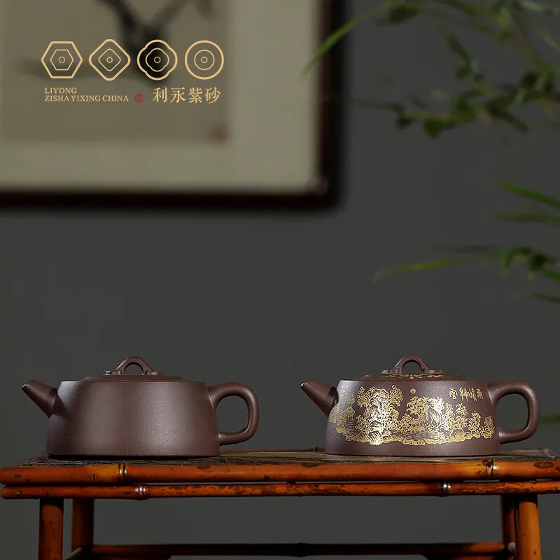 Centennial Liyong Yixing Famous Fan Caiqin Pure Handmade Purple Clay Pot Raw Ore Purple Clay Feihong Yannian Well Pot Kung Fu Te