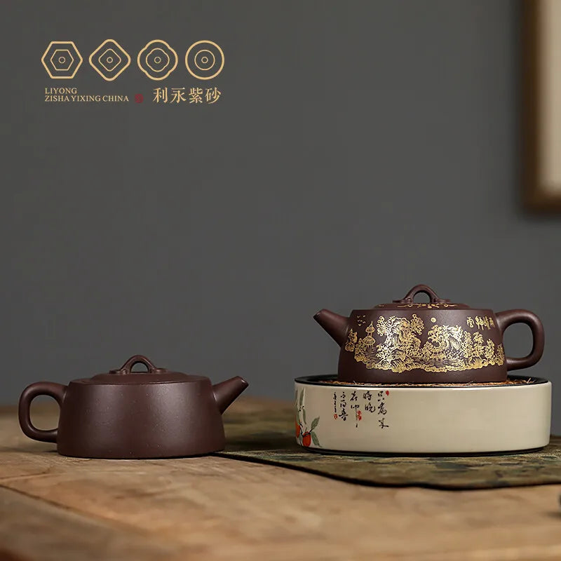 Centennial Liyong Yixing Famous Fan Caiqin Pure Handmade Purple Clay Pot Raw Ore Purple Clay Feihong Yannian Well Pot Kung Fu Te