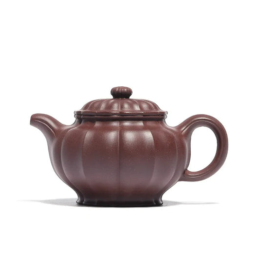 Centennial Liyong Yixing Famous Pure Handmade Purple Clay Pot Raw Ore Bottom Trough Qinglinghua Pot Rib Pattern Device Kung Fu T