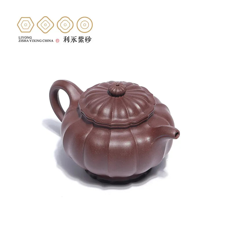 Centennial Liyong Yixing Famous Pure Handmade Purple Clay Pot Raw Ore Bottom Trough Qinglinghua Pot Rib Pattern Device Kung Fu T