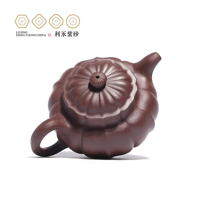 Centennial Liyong Yixing Famous Pure Handmade Purple Clay Pot Raw Ore Bottom Trough Qinglinghua Pot Rib Pattern Device Kung Fu T