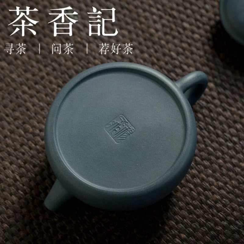 Cha Xiang Ji Mansheng Half Ladle Purple Clay Pot Produced by Yang Fei Dark Green Clay Classic Device Type Elegant Classical